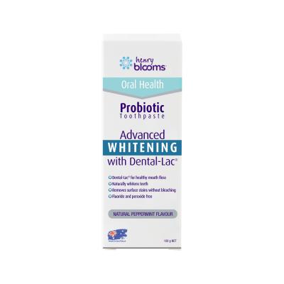 Henry Blooms Oral Health Probiotic Toothpaste Advanced Whitening with Dental-Lac Peppermint 100g